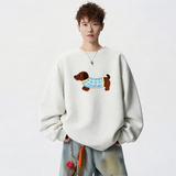 6642*P28美式重磅华棉卫衣男秋季新款潮牌毛巾绣上衣宽松休闲外套，女装短外套，星座414A-2（原B215-2）