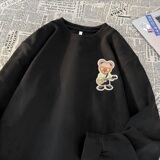JQ07*P38美式vintag卫衣男女秋季宽松麂皮绒圆领上衣潮牌ins外套，男装卫衣，星座414A-2（原B215-2）