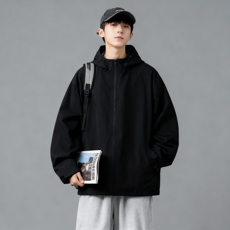 CF100*P48秋冬新款薄款冲锋衣外套男女潮流连帽夹克休闲百搭上衣,男装夹克,星座414A-2（原B215-2）