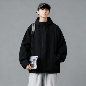 CF100*P48 秋冬新款薄款冲锋衣外套男女潮流连帽夹克休闲百搭上衣图片