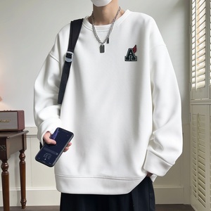 W658*P28美式vintag卫衣男女秋季宽松华夫格贴标上衣潮牌ins外套图片