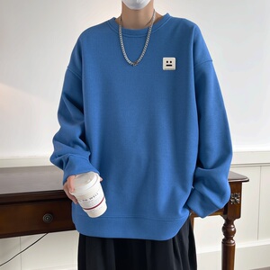 华夫格长袖t恤男夏季潮牌宽松大码情侣打底衫卫衣6541*P28加绒P38图片