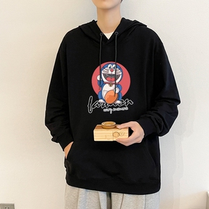 7024*P45 纯棉连帽卫衣男士秋季宽松百搭上衣潮牌ins帽衫日系外套图片