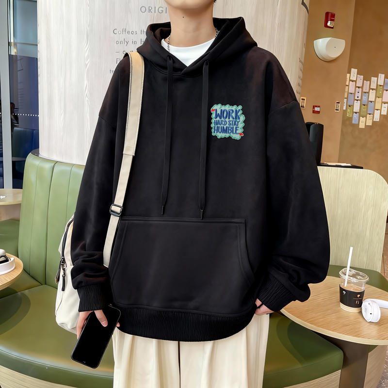 8805*P35美式重磅连帽卫衣男春季新款潮牌刺绣上衣服宽松百搭外套，女装短外套，星座414A-2（原B215-2）