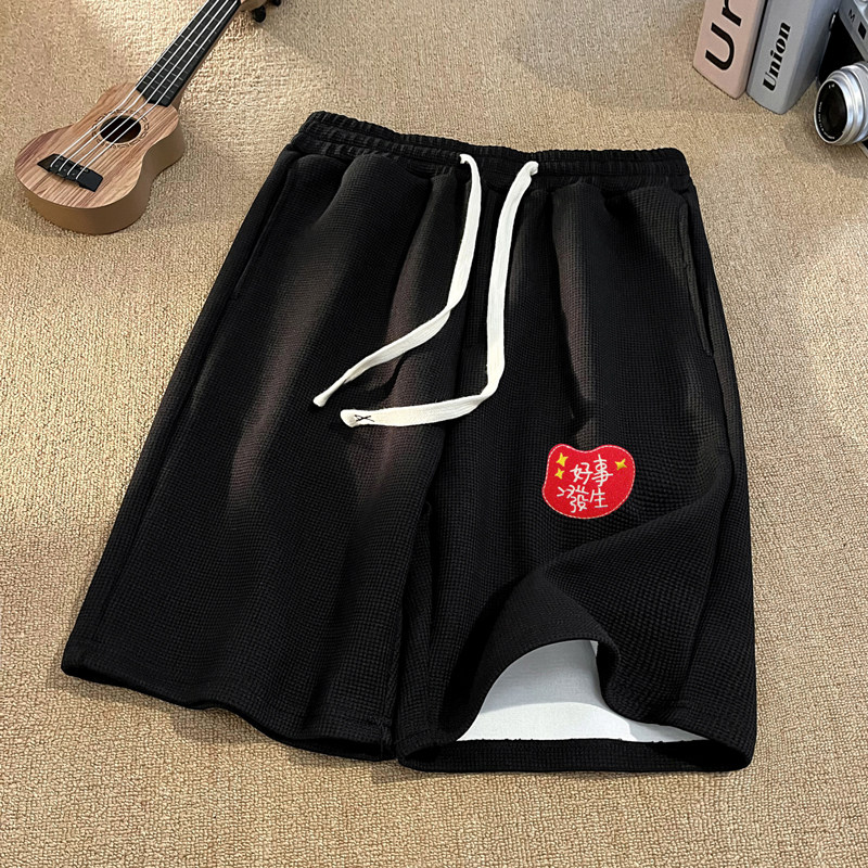 TK20*P25华夫格痞帅百搭运动短裤男夏季风休闲裤潮牌宽松五分裤,男装休闲裤,星座414A-2（原B215-2）