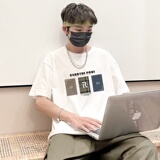 T132*P20夏季短袖T恤男圆领纯棉上衣港风ins潮牌宽松大码半袖体恤，男装T恤，星座414A-2（原B215-2）
