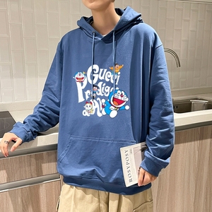 7016*P45 哆啦A梦联名卫衣男秋季款宽松连帽纯棉上衣日系潮牌外套图片