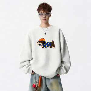 6638*P28美式重磅华棉卫衣男秋季新款潮牌毛巾绣上衣宽松休闲外套，女装短外套，星座414A-2（原B215-2）