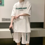 ZT11*P48美式华夫格套装男夏季潮牌短袖ins情侣装宽松运动两件套，男装休闲套装，星座414A-2（原B215-2）