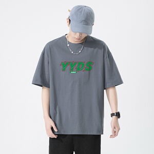 T161*P20 美式小众设计感短袖T恤男夏季潮牌圆领宽松打底半袖体恤图片