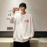 6002*P35秋季新款卫衣男潮牌ins宽松大码上衣服纯棉圆领港风外套，男装卫衣，星座414A-2（原B215-2）