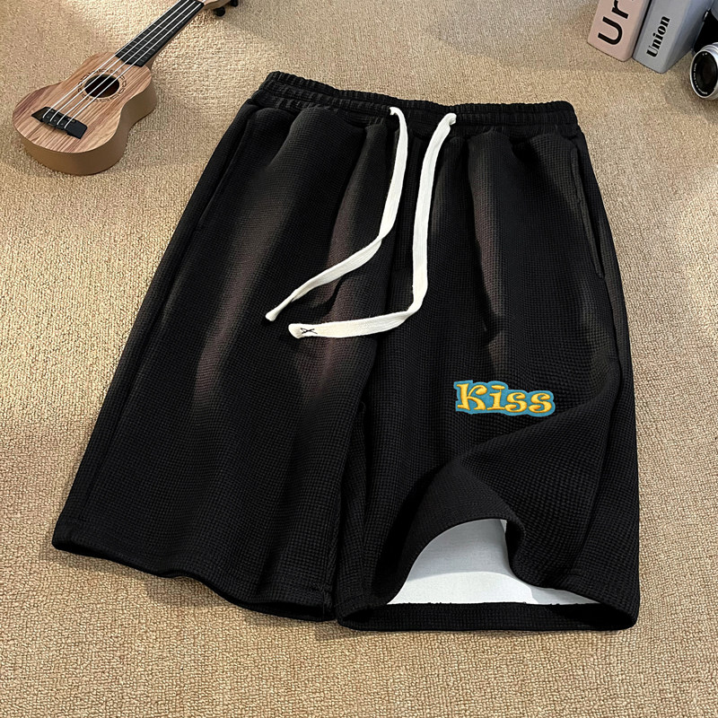TK11*P25华夫格痞帅百搭运动短裤男夏季美式休闲裤潮牌宽松五分裤,男装牛仔裤,星座414A-2（原B215-2）