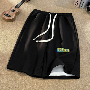 TK01*P25 华夫格运动短裤男士夏季美式高街ins潮牌宽松休闲五分裤图片