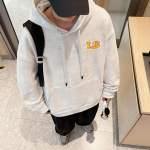 8804*P35美式重磅连帽卫衣男春季新款潮牌刺绣上衣服宽松百搭外套