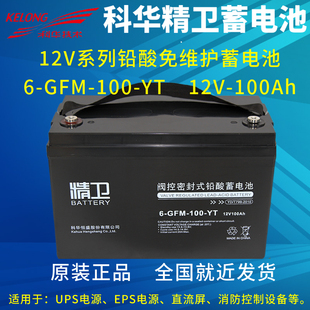 YT12V UPS铅酸免维护蓄电池6 GFM 100 100AH适用于EPS直流屏