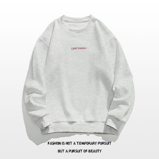 休闲帽衫 潮流美式 圆领卫衣男生秋冬季 宽松港风情侣装 官网热销