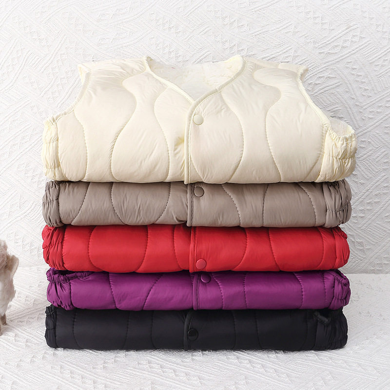 【官网热销】新款女装棉服背心2024秋冬加绒中老年女式马甲高中女