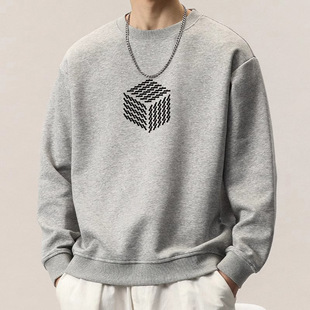 重磅圆领卫衣情侣装 新款 秋冬季 加绒加厚潮牌宽松男女 官网热销