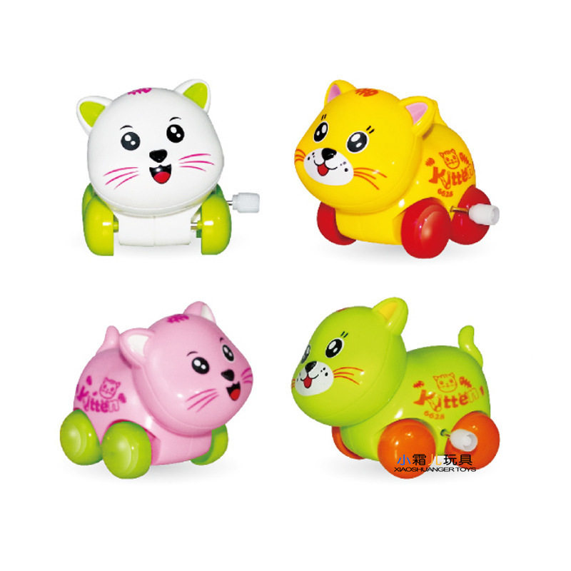 上链发条动物卡通小猫上弦会跑旋转海豚顶球玩具幼儿园奖品小礼品