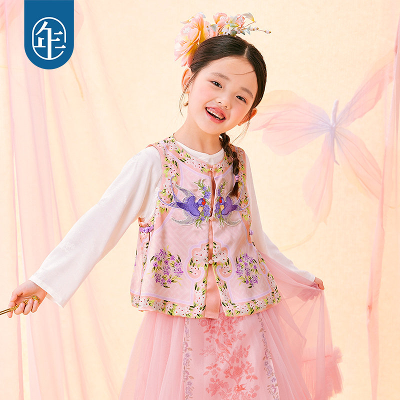 年衣童装女童女孩新中式国风儿童唐装上衣坎肩马夹中式马甲