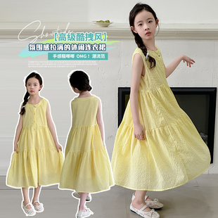 女童连衣裙夏高级感女大童仙气飘飘裙子超好看薄款公主裙夏装长款