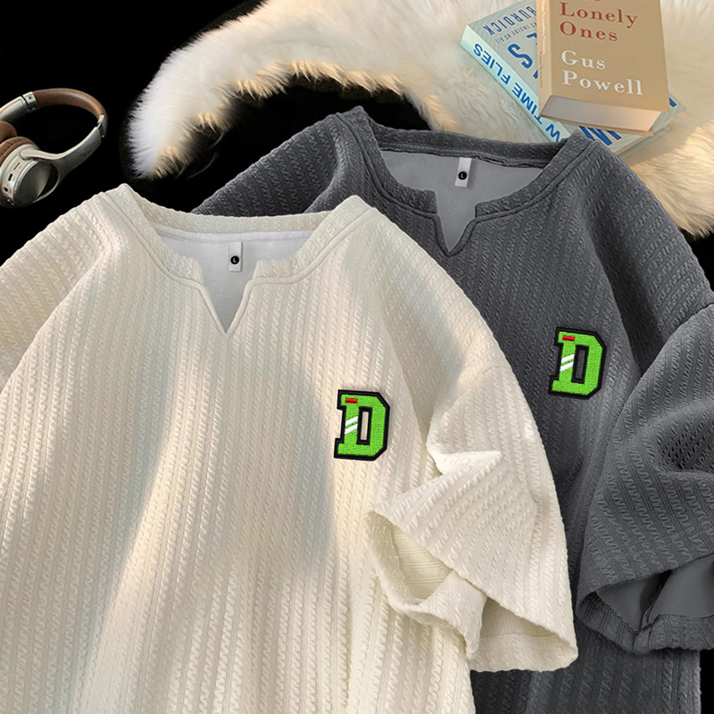 250克肌理感V领港风落肩短袖t恤男夏季青少年新款体恤LT269P30，商品下架区商品下架区，星座414A-3（原B215-3）