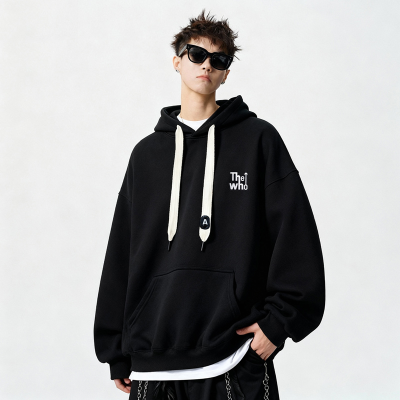 刺绣字母秋季连帽卫衣嘻哈街头潮牌宽松帽衫上衣服AW254P55控75，男装卫衣，星座414A-3（原B215-3）