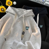 刺绣字母秋季连帽卫衣嘻哈街头潮牌宽松帽衫上衣服AW240P55控75，男装卫衣，星座414A-3（原B215-3）