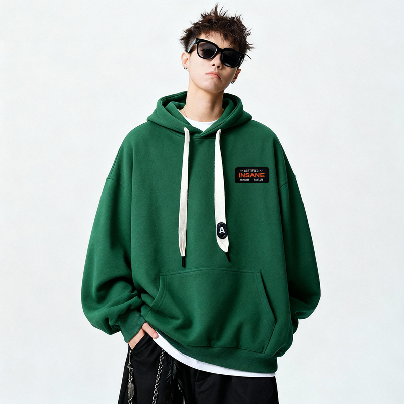 刺绣字母秋季连帽卫衣嘻哈街头潮牌宽松帽衫上衣服AW011P55控75，男装卫衣，星座414A-3（原B215-3）