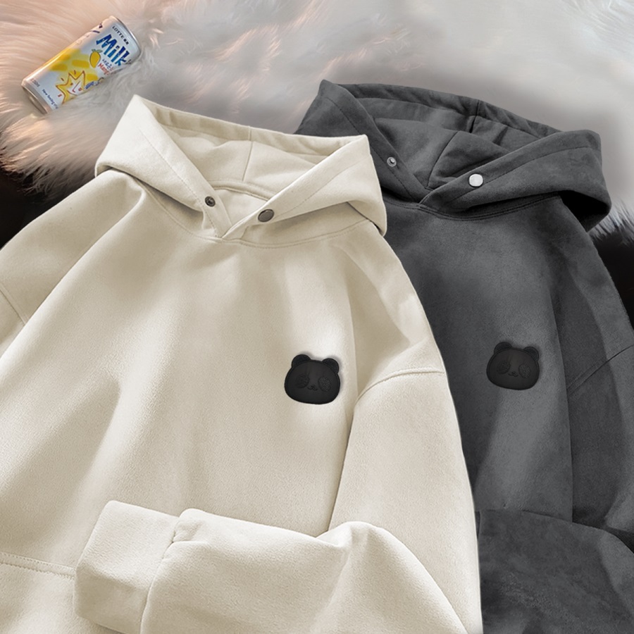 麂皮绒克重400重磅秋冬季刺绣连帽落肩大码卫衣男GM141P50控65，男装卫衣，星座414A-3（原B215-3）