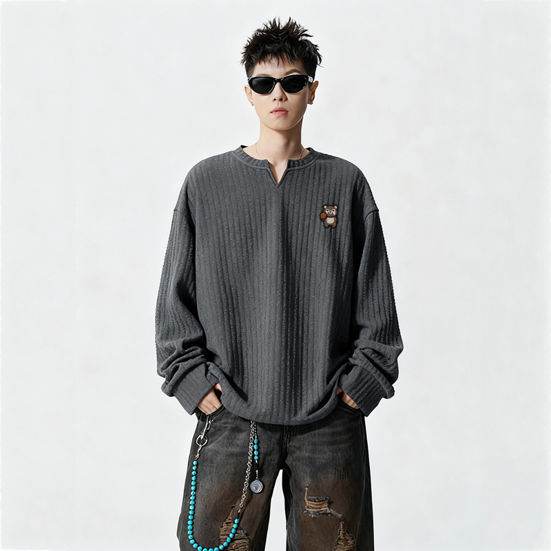 长袖T恤男春秋季高级感肌理感打底衫叠穿内搭卫衣VW274P28控45，男装T恤，星座414A-3（原B215-3）