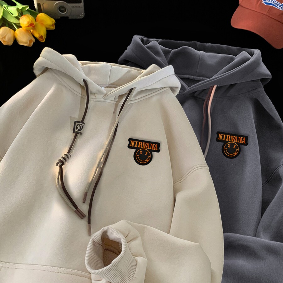 刺绣字母秋季连帽卫衣嘻哈街头潮牌宽松帽衫上衣服LW133P55控75,男装卫衣,星座414A-3（原B215-3）