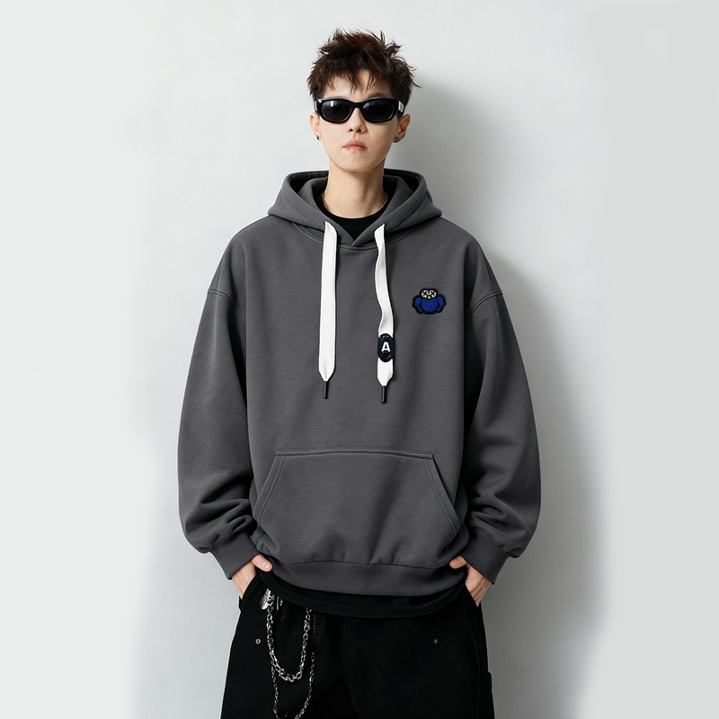 刺绣字母秋季连帽卫衣嘻哈街头潮牌宽松帽衫上衣服AW032P55控75，男装卫衣，星座414A-3（原B215-3）