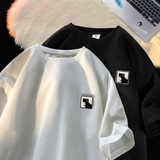 270G重磅压印麂皮绒短袖T恤男夏季2023半袖上衣男GT034P28控40，男装T恤，星座414A-3（原B215-3）