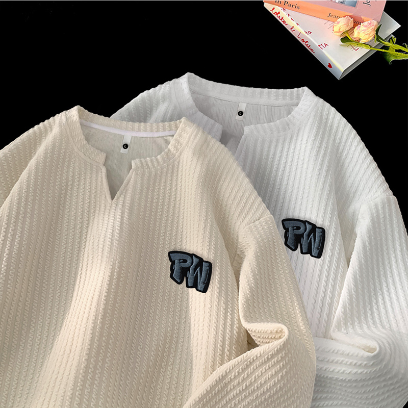 长袖T恤男女春秋季高级感肌理感打底衫叠穿内搭卫衣VW257P28，男装T恤，星座414A-3（原B215-3）