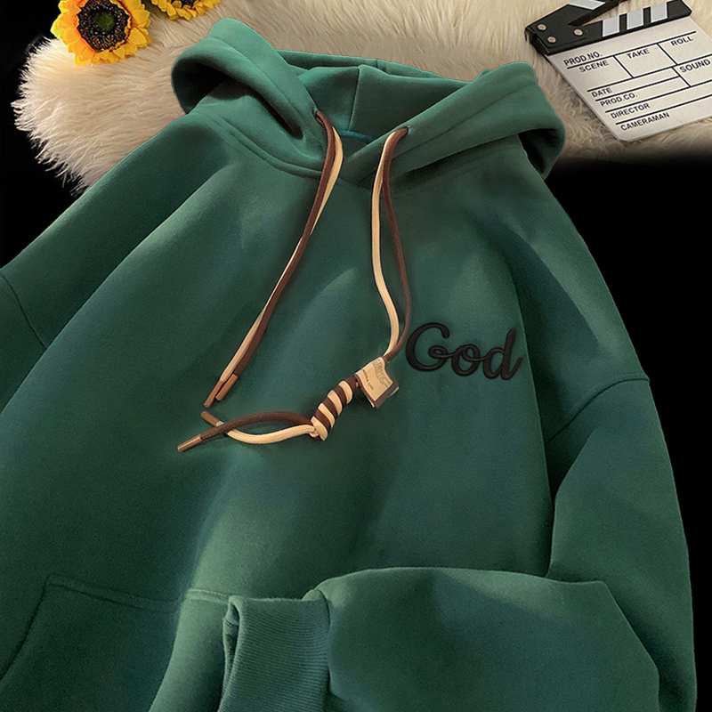 刺绣字母秋季连帽卫衣嘻哈街头潮牌宽松帽衫上衣服LW282P55控75，男装卫衣，星座414A-3（原B215-3）