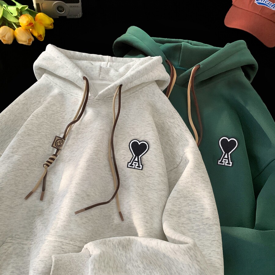 刺绣字母秋季连帽卫衣嘻哈街头潮牌宽松帽衫上衣服LW232P55控75,男装卫衣,星座414A-3（原B215-3）