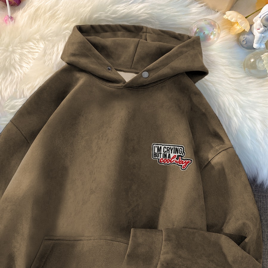 麂皮绒克重400重磅秋冬季刺绣连帽落肩大码卫衣男GM142P50控65，男装卫衣，星座414A-3（原B215-3）