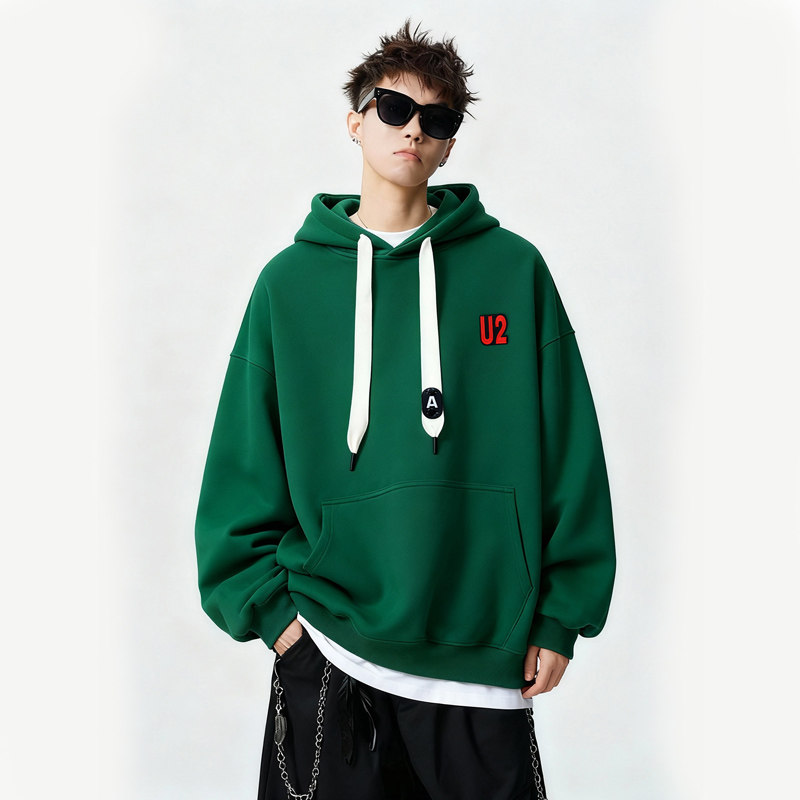 刺绣字母秋季连帽卫衣嘻哈街头潮牌宽松帽衫上衣服AW250P55控75,男装卫衣,星座414A-3（原B215-3）