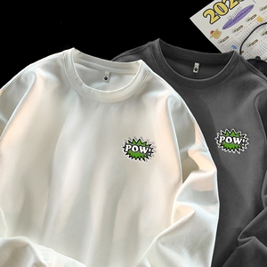 潮牌麂皮绒刺绣圆领卫衣男情侣百搭套头上衣 GW222 P35 控50图片