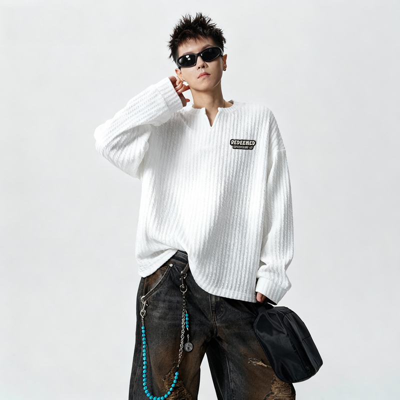 长袖T恤男春秋季高级感肌理感打底衫叠穿内搭卫衣VW279P28控45，男装T恤，星座414A-3（原B215-3）