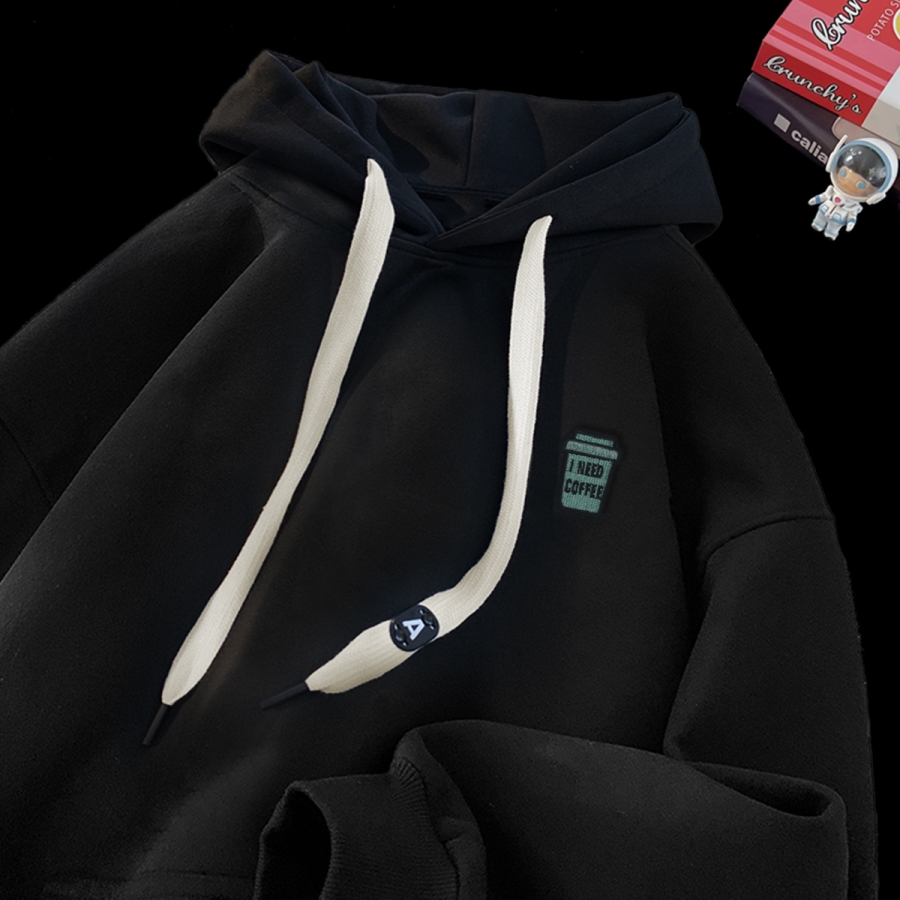 刺绣字母秋季连帽卫衣嘻哈街头潮牌宽松帽衫上衣服AW043 P55 控75，男装卫衣，星座414A-3（原B215-3）