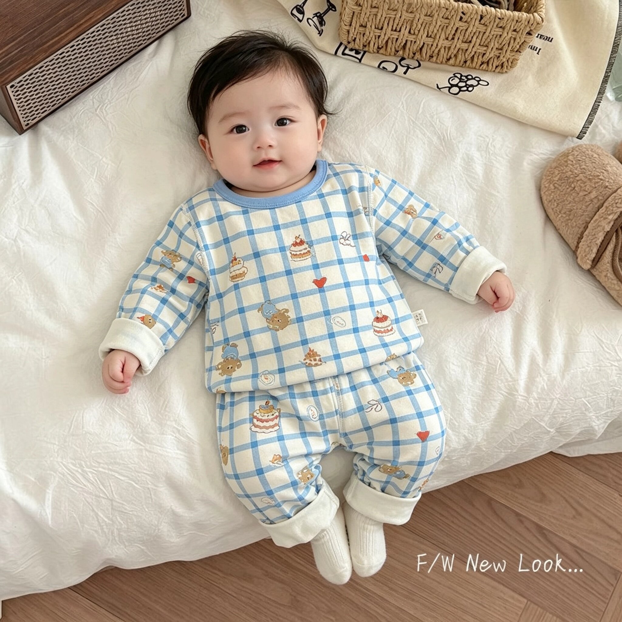 婴幼儿早秋衣秋裤分体两件套装a类德绒 高腰护肚睡衣男女宝宝衣服