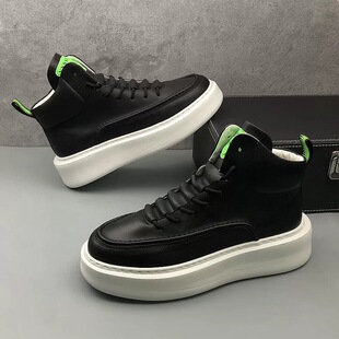 内克2024秋冬新款小白鞋中帮学生潮搭运动板鞋街头莆由男鞋子