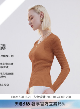 BeChic 映像系列纯色可外穿长袖圆领打底衫BC72AT1