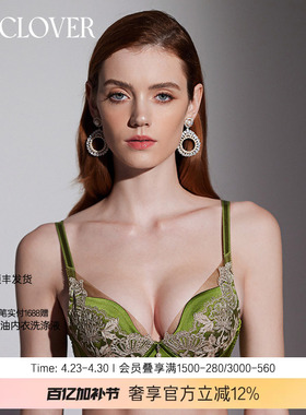 兰卡文闪耀艺术家3/4文胸蕾丝刺绣厚小胸聚拢内衣LC11XL1