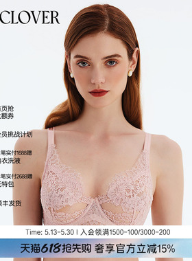 兰卡文蕾丝文胸大胸显小内衣性感胸衣背心4/4薄杯秘密恋歌LC13DP1