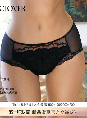 【26春夏】兰卡文(LA CLOVER)中腰平角蕾丝内裤花间墨语LC23AAW1