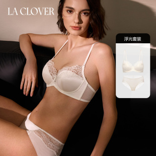 LACLOVER兰卡文浮光系列光面蕾丝蕾丝文胸套装 套装