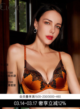 LACLOVER兰卡文邂逅巴洛克4/4模杯文胸聚拢内衣LC11TU1